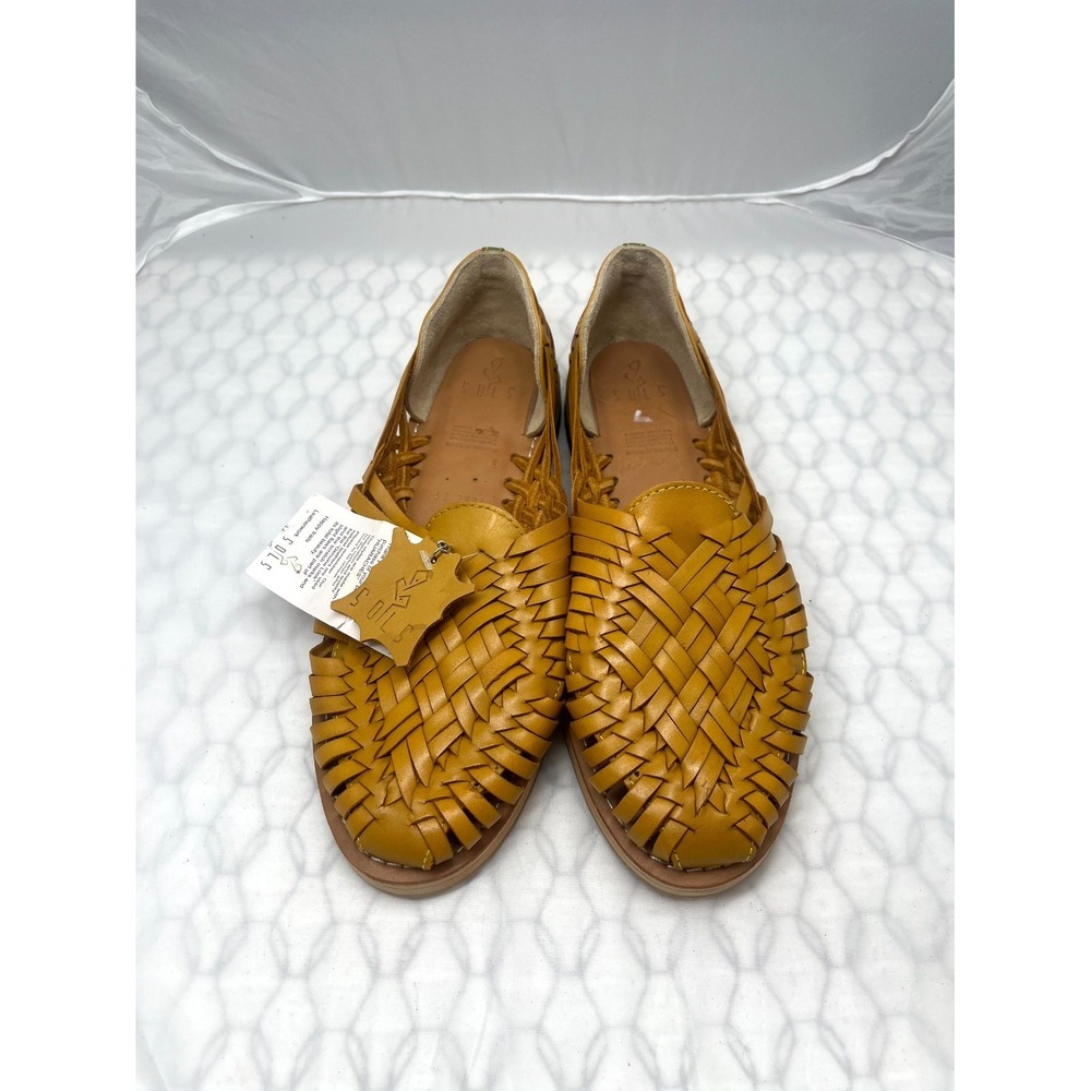 Sols Huarache Loafer Womens US 12 Brown Woven Leather Slip On Flats Casual Shoes